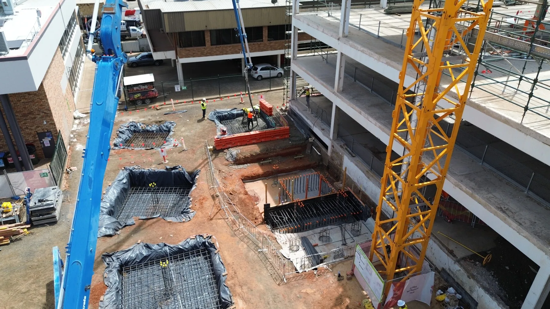 Commercial building foundation excavation work